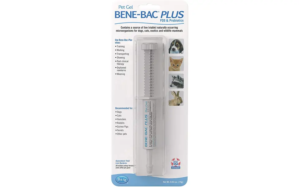 PetAg Bene-Bac Gel Supplement probiotic supplement for animals.